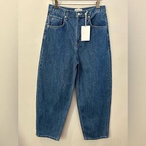 Etica IRIS Relaxed Barrel Jeans Fistral Blue Denim Cotton Tapered Sz 30 NWT $258